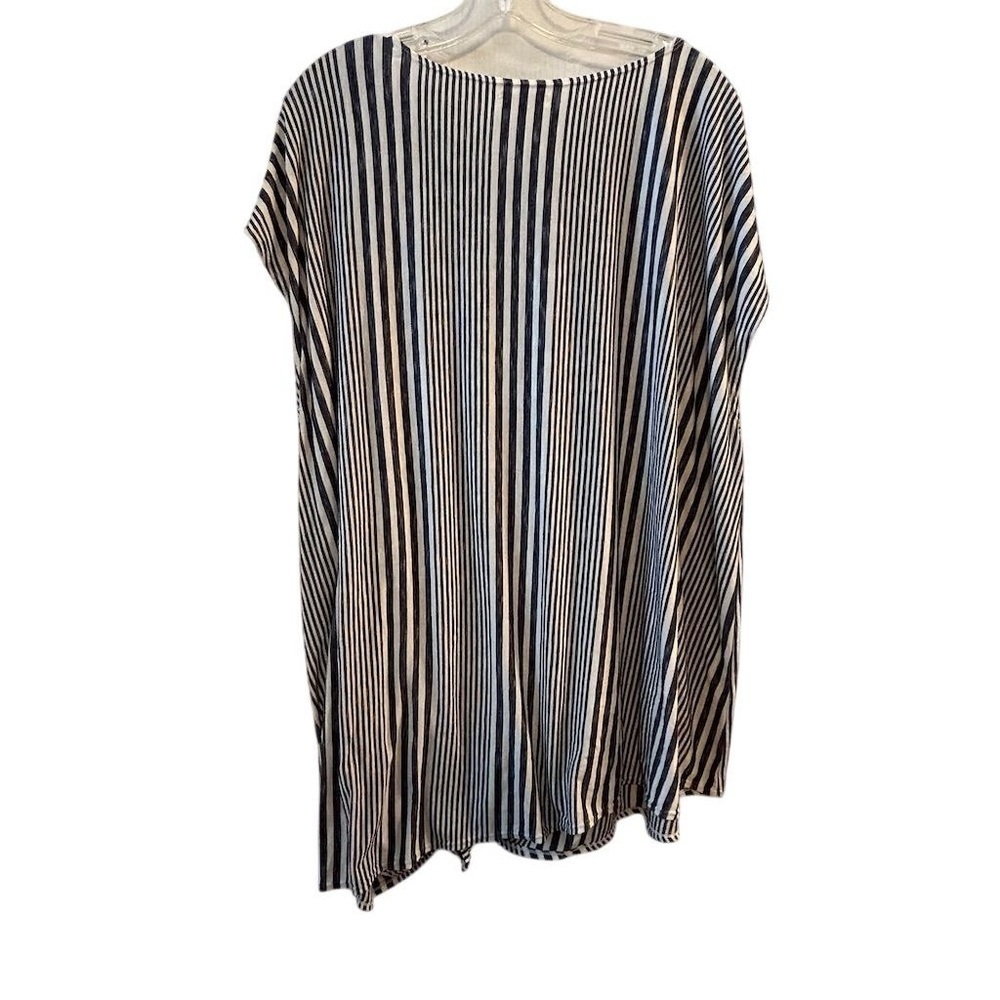 Max Studio Women's 3X Striped Knot Tie Blouse Multicolor Short Sleeve